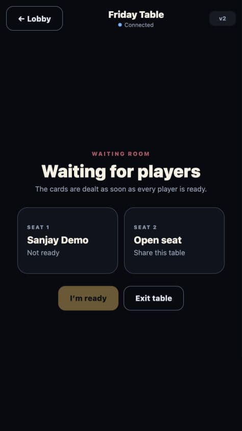 Live multiplayer waiting room